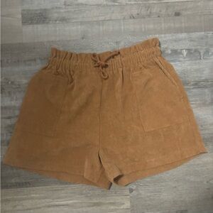 Women's Tan Corduroy Shorts